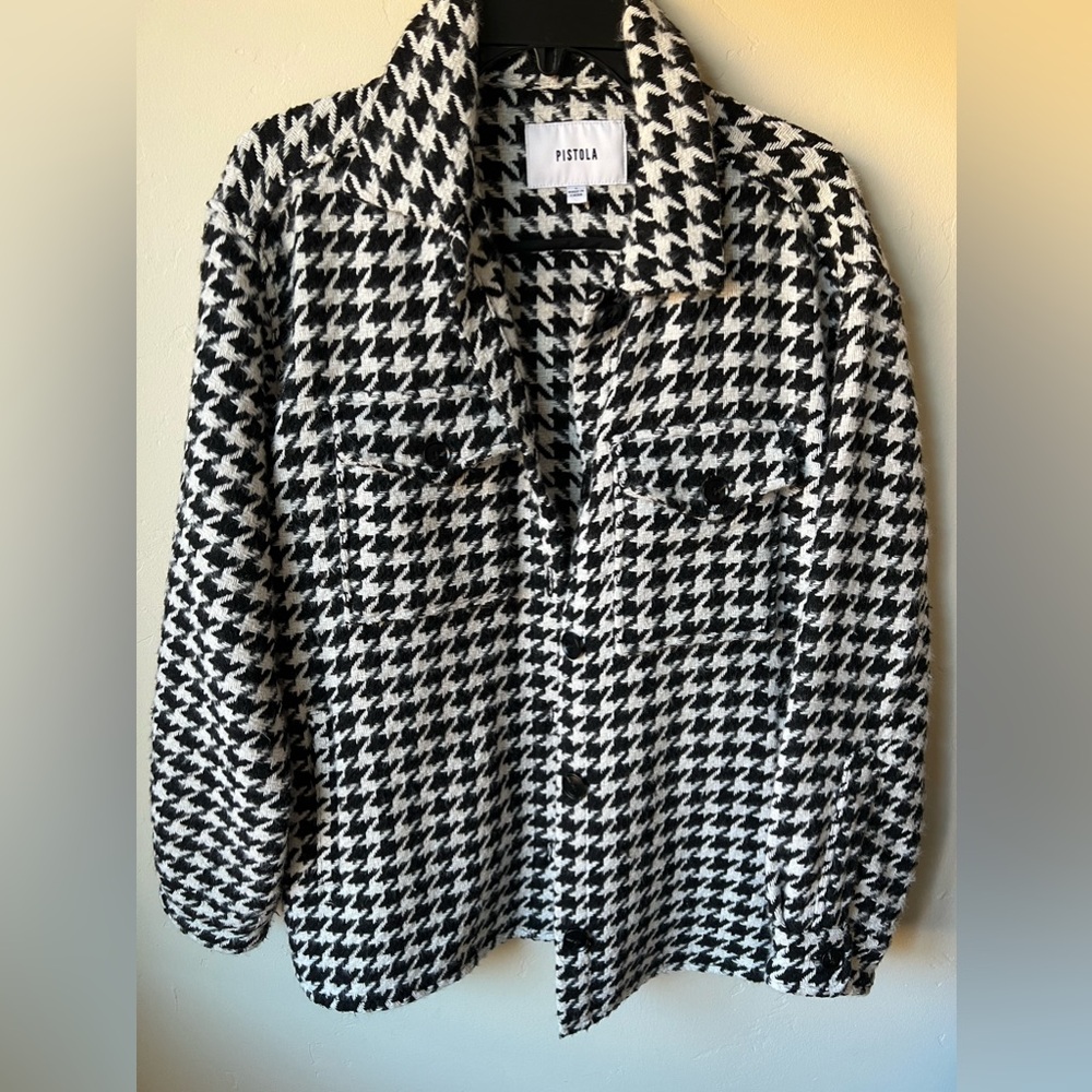Pistola Libby Shacket Houndstooth Size Small